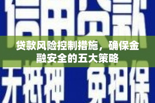 斗南贷款风险控制措施，确保金融安全的五大策略