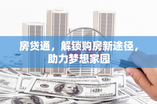 斗南房贷通，解锁购房新途径，助力梦想家园