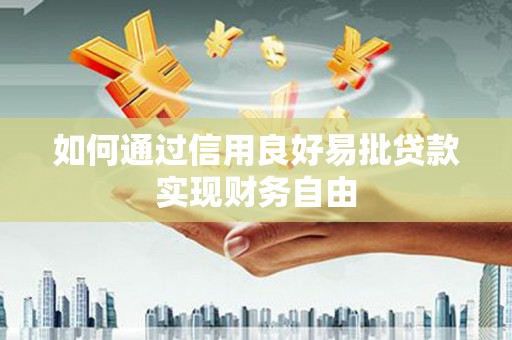 斗南如何通过信用良好易批贷款实现财务自由