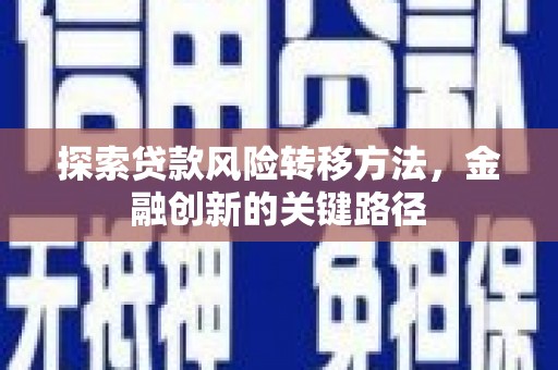 斗南探索贷款风险转移方法，金融创新的关键路径