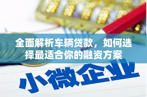斗南全面解析车辆贷款，如何选择最适合你的融资方案